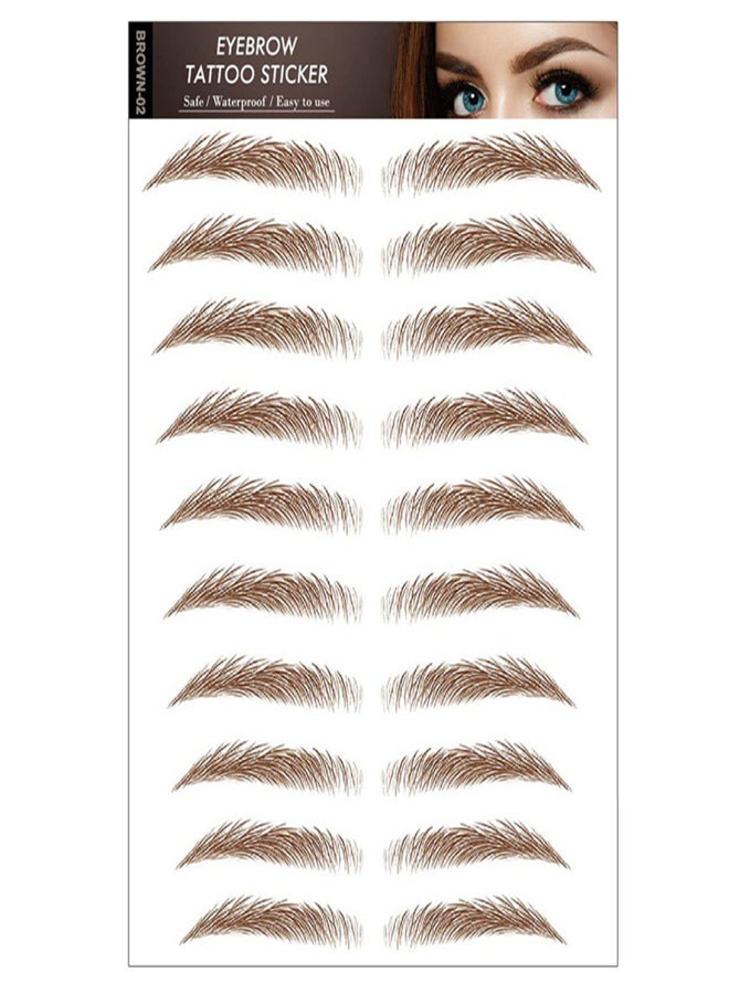 ملصقات تاتو الحواجب سداسية الأبعاد، ملصقات نقل مائي للحواجب، ملصقات حواجب مقاومة للماء تشبه الشعر، لتشكيل وتصفيف الحواجب، أنماط متنوعة للنساء والفتيات - Image 1