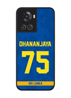 Rugged Black Edge Case for OnePlus 10R 5G / OnePlus Ace 5G, Slim fit Case Flexible thin Cover - Player Name - Dhananjaya de Silva, Jersey Number- 75
