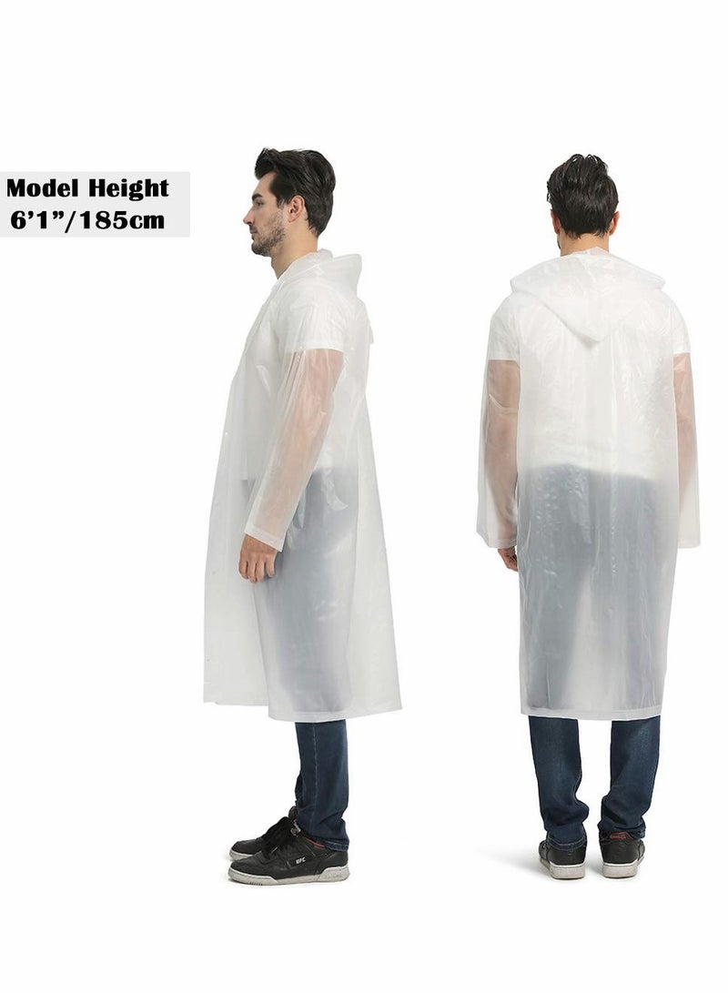 Reusable EVA Raincoat Ponchos for Adults, Women and Men, Clear Portable Lightweight Jackets with Hood, Packable Rain Ponchos for Travel and Outdoor Activities - Image 5