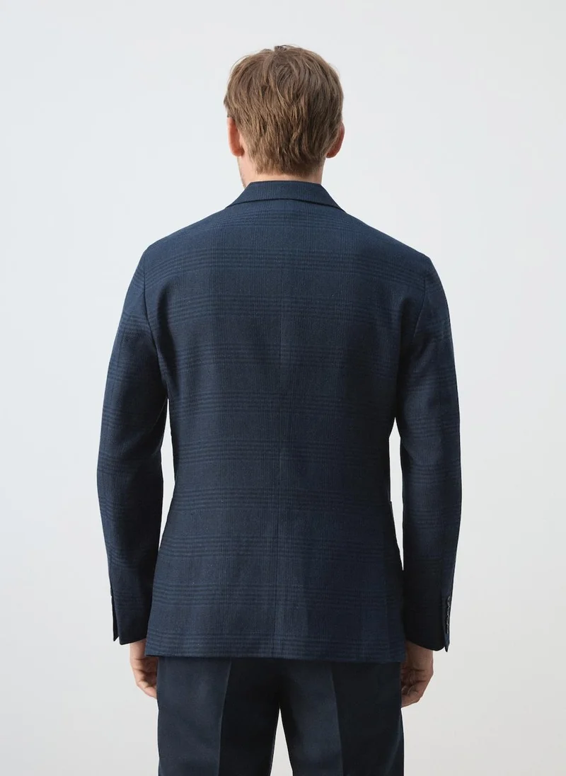 مانجو مان Slim-Fit Striped Linen-Cotton Blazer