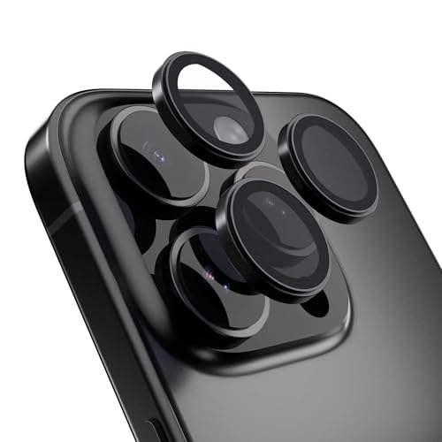 DailyObjects CERO Aluminium Camera Lens Protector for iphone 16 Pro Max|Tough HD Glass Protectors|Dust Proof|Water Resistant|Ultra Clear HD Image Quality|9H Hardness|3D ring|Shock Proof Alloy - Black - Image 1