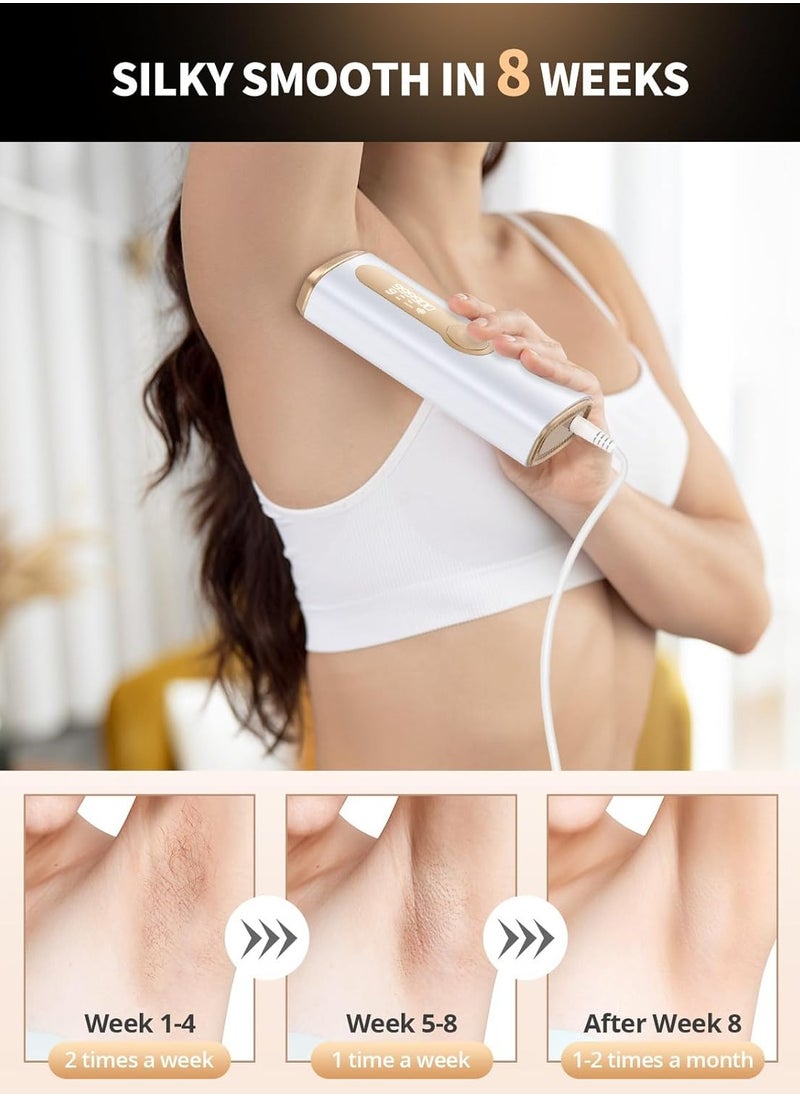 Laser Hair Removal Devices with Cooling System , 3-in-1 At-Home Permanent Hair Removal Device 9 Levels Upgrade 999900 Flashes for Face Armpit Arm Bikini Line Leg Whole Body
