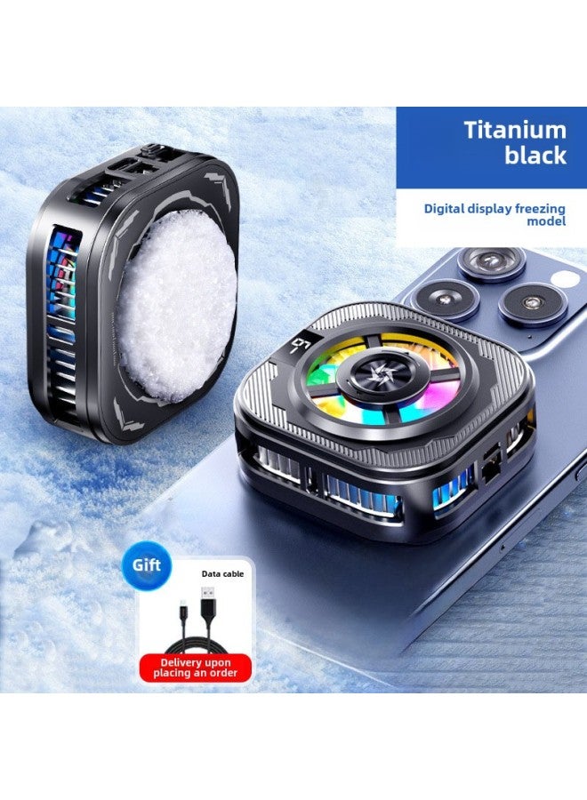 إسكدنيا 2025 SL39 Mobile Phone Radiator Magnetic Semiconductor Refrigeration Digital Display Icing Cooling Artifact Back Clip Two Gears-Color:Sl39 Black Digital Display Icing Model - Image 1