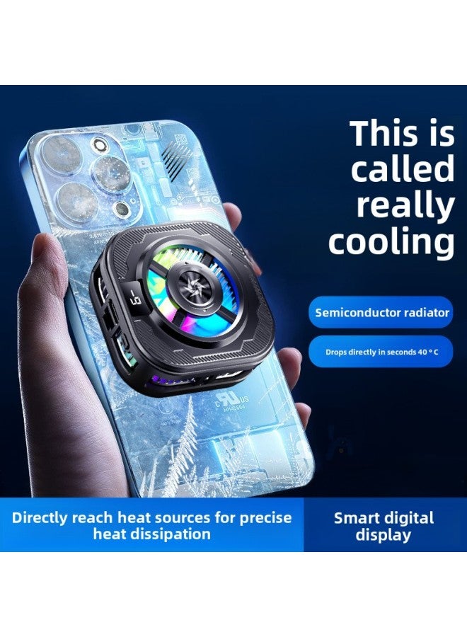 إسكدنيا 2025 SL39 Mobile Phone Radiator Magnetic Semiconductor Refrigeration Digital Display Icing Cooling Artifact Back Clip Two Gears-Color:Sl39 Black Digital Display Icing Model - Image 2