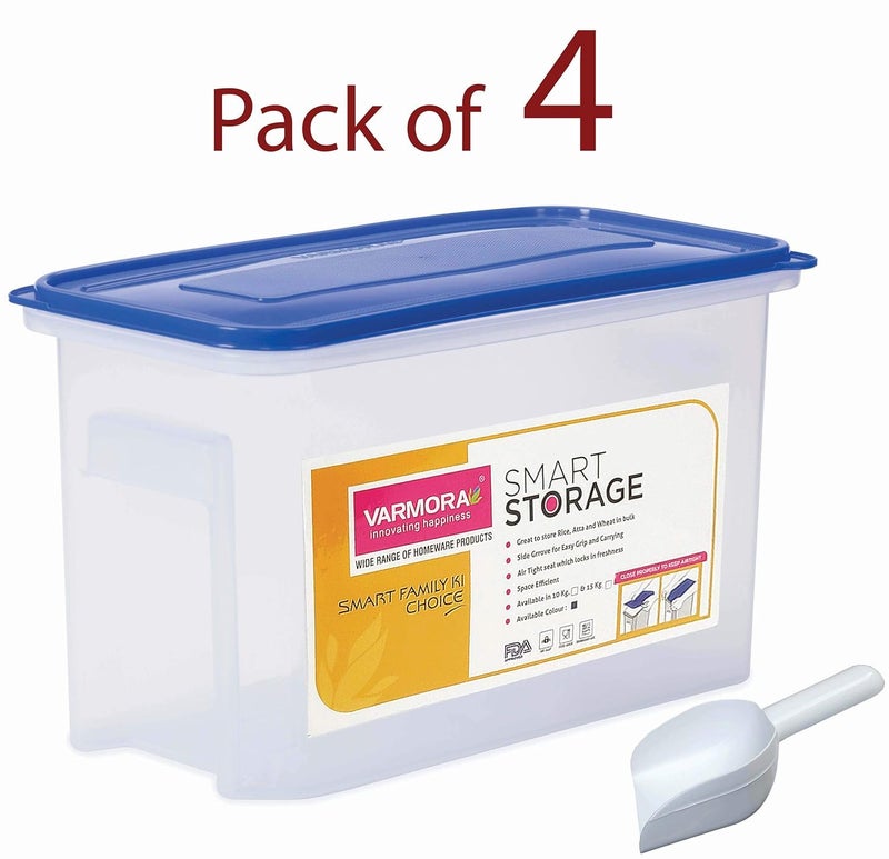 Varmora Plastic Container - 12 Liter, Pack of 4, Clear - Image 2