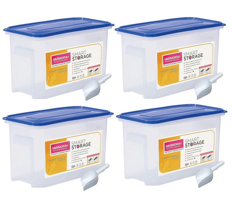 Varmora Plastic Container - 12 Liter, Pack of 4, Clear - Image 1