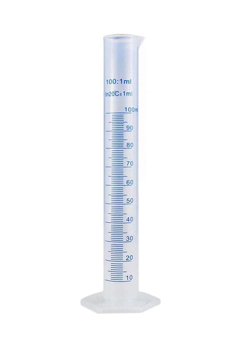 1pc 100ml Plastic Graduated Cylinder Measuring Cylinder 2-Sided Clear Marking Lab Cylinders for Home Kitchen School Science Laboratory Supplies - Image 1