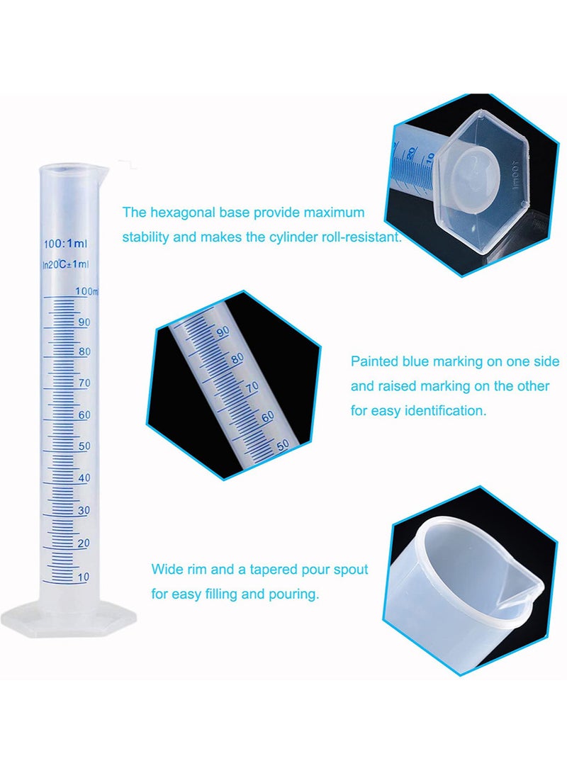 1pc 100ml Plastic Graduated Cylinder Measuring Cylinder 2-Sided Clear Marking Lab Cylinders for Home Kitchen School Science Laboratory Supplies - Image 3