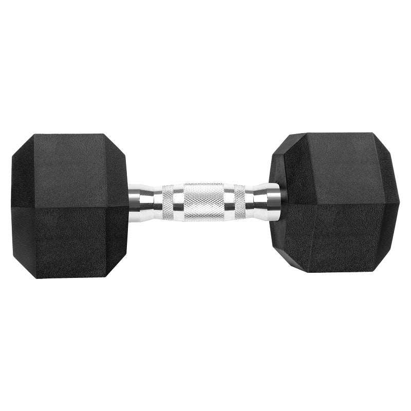 Zoomster Hex Dumbbells Rubber Coated Cast Iron Hex Black Dumbbell Free Weights for Exercises 8 Pounds/Pair - Image 3