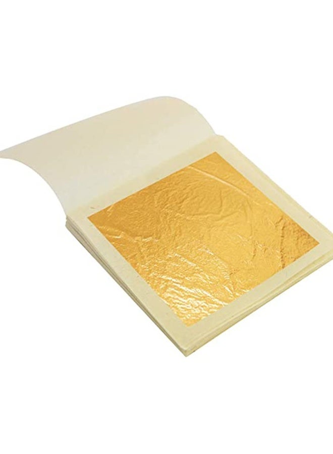 10 PCS Gilding 24K Edible Gold Leaf Sheets 4.33cm x 4.33cm Yellow Real Gold Loose Foil for Makeup Art Gilding Drink Decorations - Image 1