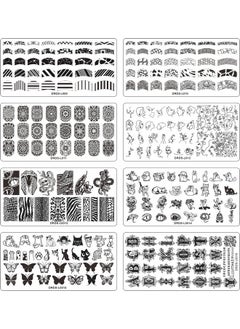VNC VNC 21 Pcs Nail Stamp Plates Set 16 Plate 2Stamper and 2 Scraper 1storage Bag Nails Art Stamping Plate Scraper Stamper Set Leaves Flowers Animal Nail Plate Template Image Plate Set  - Image 3