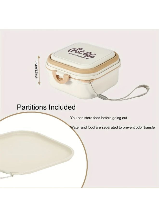 وعاء الحيوانات الأليفة الأخضر المضاد للتسرب 2 في 1، وحامل طعام وماء الكلب المحمول مع غطاء ومقابض - Image 5