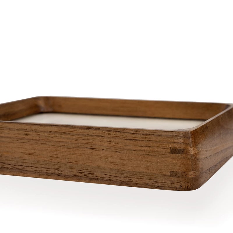 Natural Wood Photo Frames Inspired Tabletop Picture Frame with Mat  Vertical or Horizontal Display (Walnut  5x7 matted to 4x6)  - Image 2