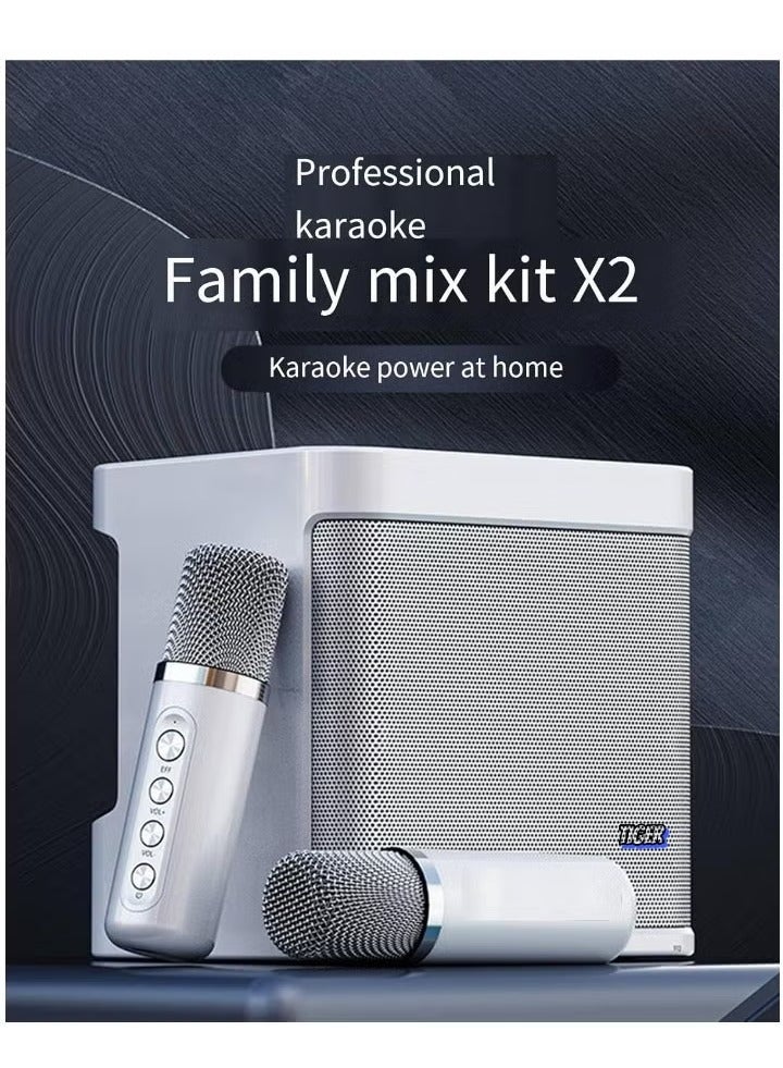 TIGER Karaoke Machine with 2 Wireless Microphones – Portable Bluetooth PA Speaker with Echo & Vocal Cut – Supports TF, AUX-in, USB Flash Disk for Indoor & Outdoor Parties – Perfect for Family Karaoke Singing and Entertainment  - Image 2