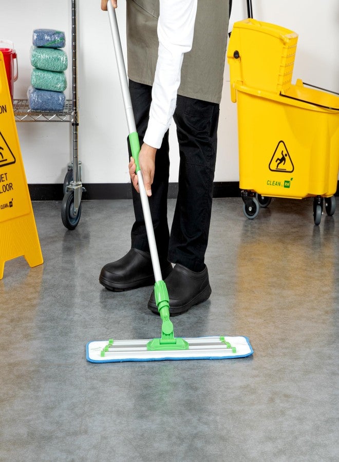 Restaurantware-MOP FRAME ONLY: Clean Tek Professional 16.02 Inch Flat Mop Plate Frame, 1 Hook And Loop - Pads and Handle Sold Separately, Wet Or Dry Pads, Green Aluminum - Image 5