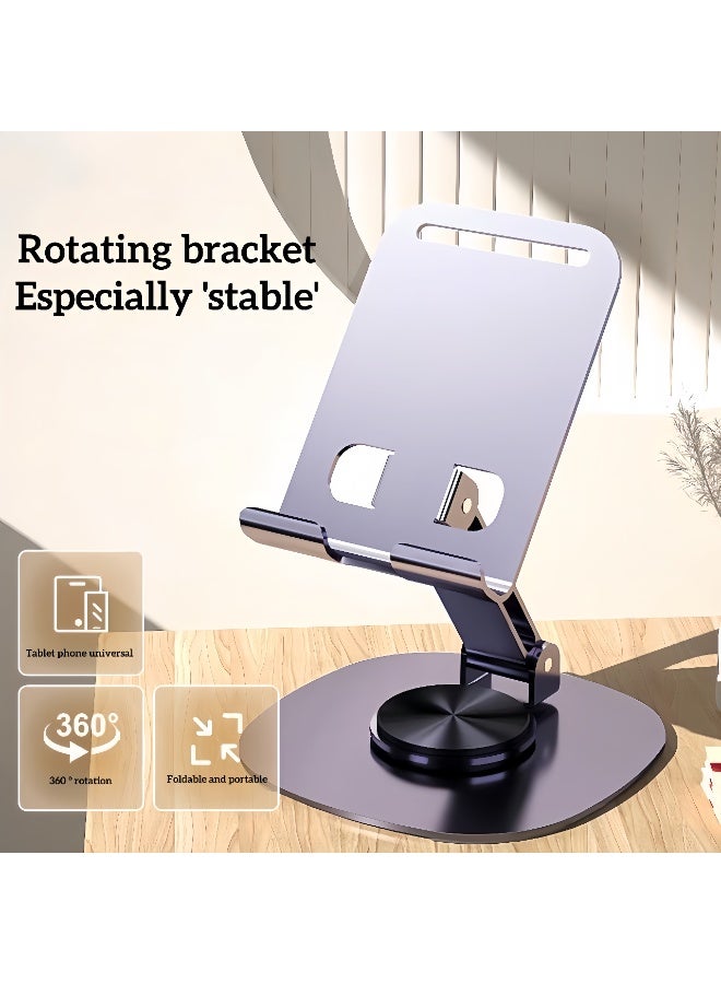 Mobile phone holder adjustable desktop phone holder, foldable office phone holder portable desktop bed, compatible with smartphones Apple iPhone 16 15 14 13 12 Pro Max Plus Samsung desktop iPad (silver) - Image 1