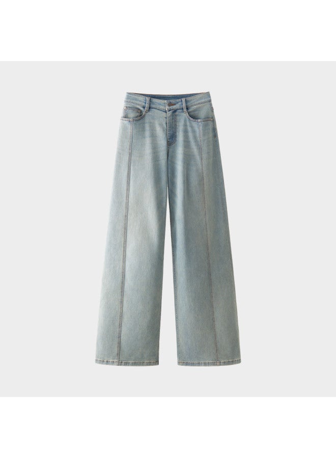 Bananain 505R Washed Wide-Leg Women'S Jeans Relaxed Fit With Slight Stretch Slimming Leg-Shaping Design For Autumn/Winter - Image 2