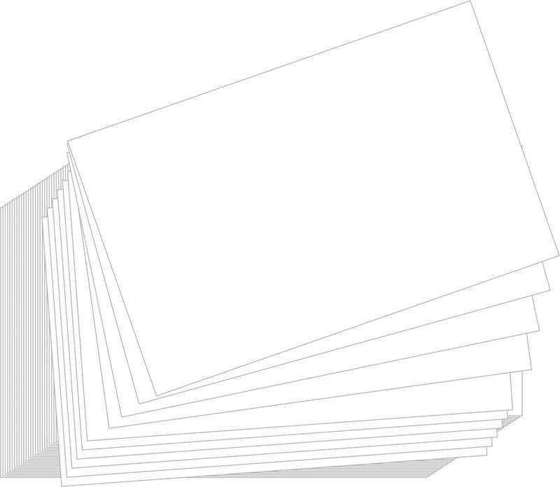 Imprint بطاقات عمل ورقية فارغة | بطاقات فارغة للاستخدام المنزلي والمكتبي | 2x3.5 بوصة | بيضاء | 50 بطاقة - Image 1