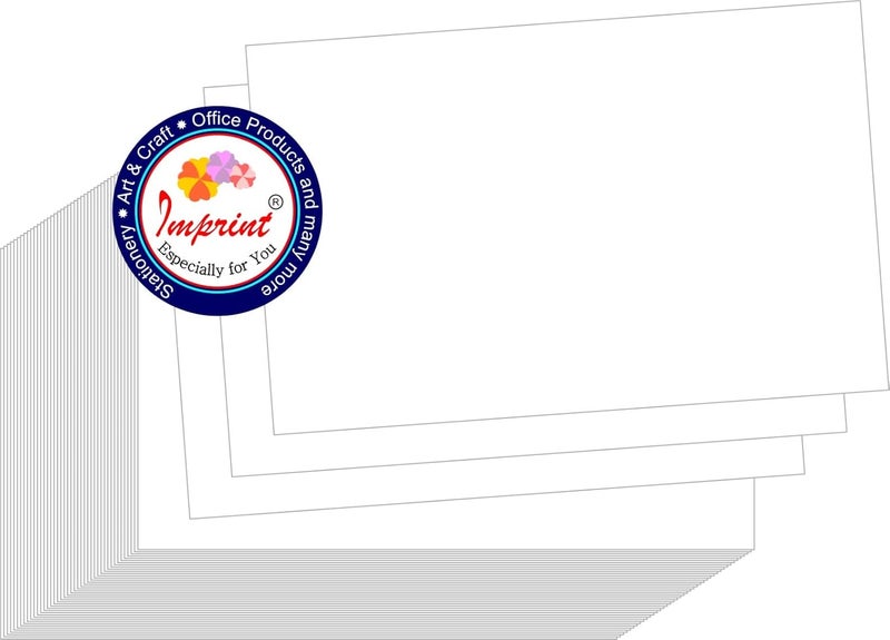 Imprint بطاقات عمل ورقية فارغة | بطاقات فارغة للاستخدام المنزلي والمكتبي | 2x3.5 بوصة | بيضاء | 50 بطاقة - Image 3