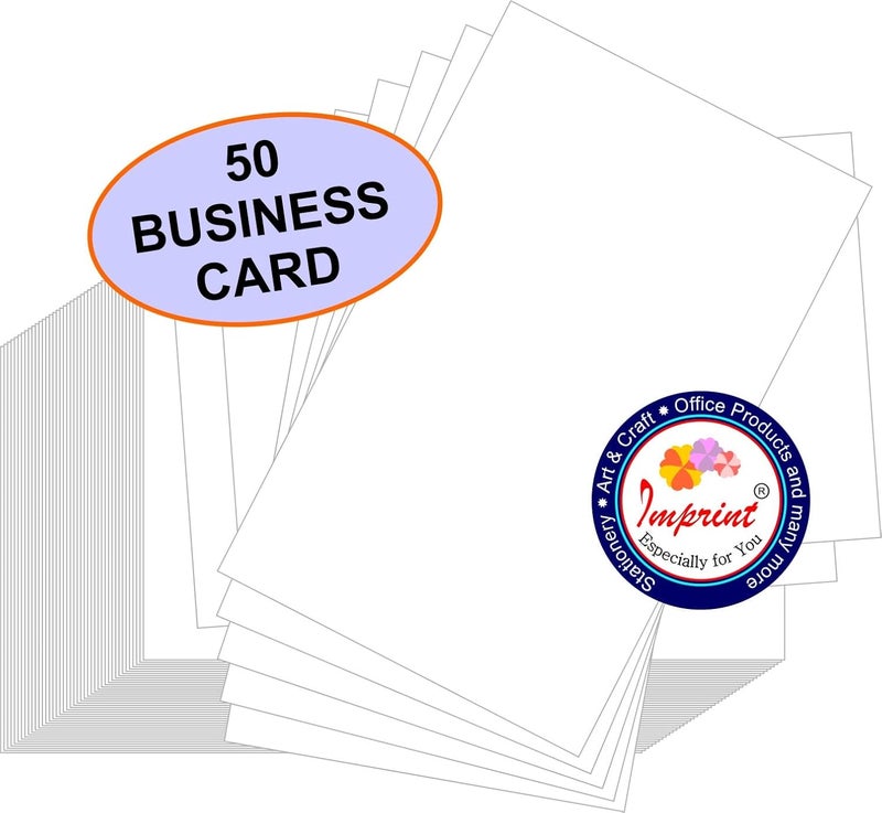 Imprint بطاقات عمل ورقية فارغة | بطاقات فارغة للاستخدام المنزلي والمكتبي | 2x3.5 بوصة | بيضاء | 50 بطاقة - Image 2