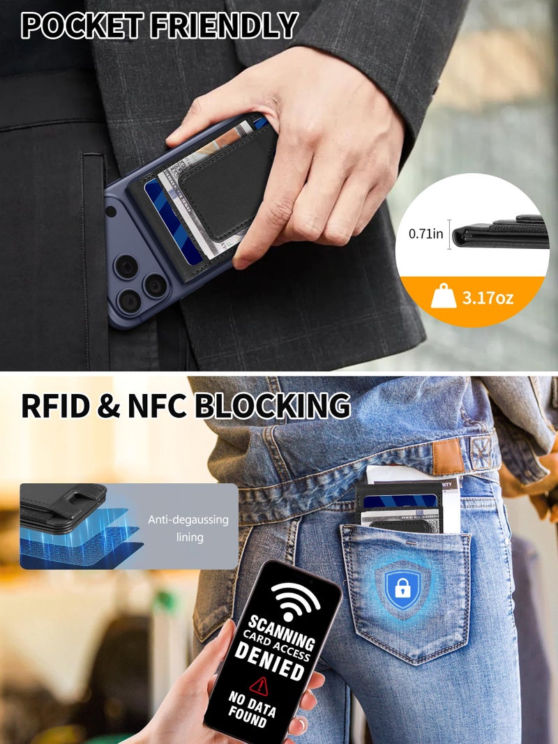TopMade for MagSafe Wallet with Money Clip, Strongest Magnetic Card Holder for iPhone 17/16/15/14/13/12 Series, for iPhone Wallet with Adjustable Stand, ID Window, RFID Blocking, Black - Image 5