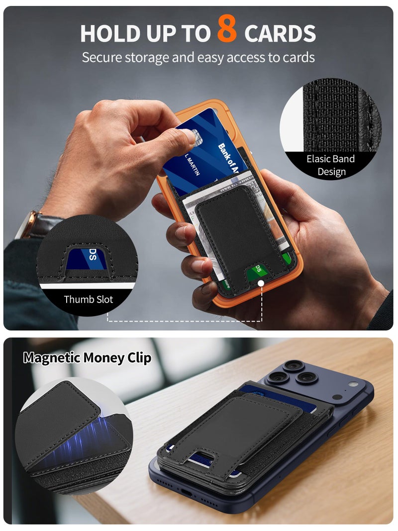 TopMade for MagSafe Wallet with Money Clip, Strongest Magnetic Card Holder for iPhone 17/16/15/14/13/12 Series, for iPhone Wallet with Adjustable Stand, ID Window, RFID Blocking, Black - Image 3