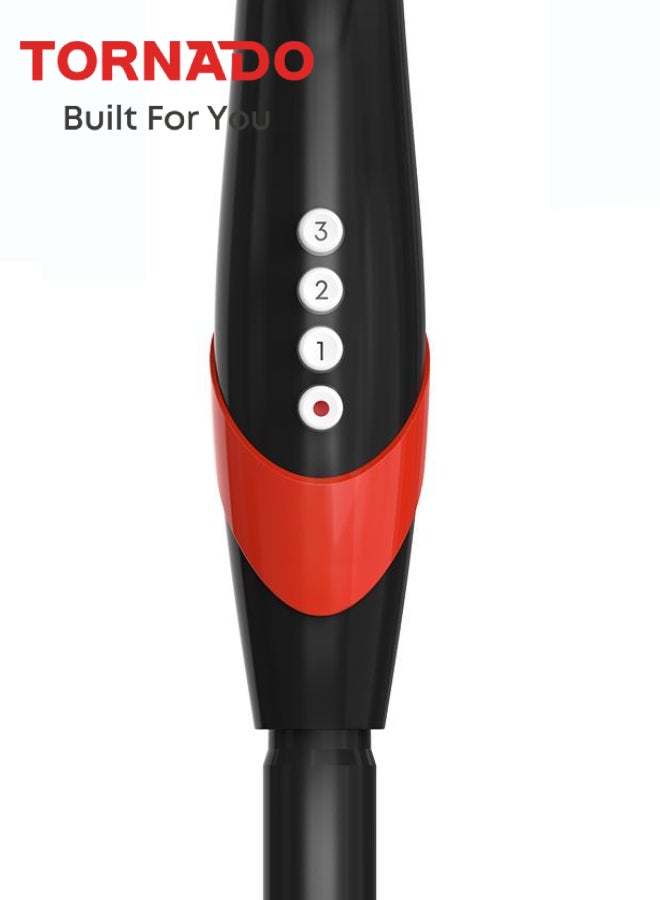 TORNADO Pedestal Stand Fan, 18 inch, Oscillation Directions, 3 Speed Levels & Adjustable Height, 4 Blades, Best for Home & Office, Black x Red - TSF-18XW 220 W TSF-18XW Black x Red - Image 5