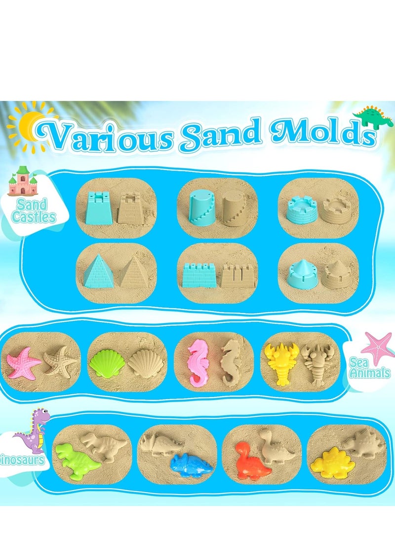 CUNUUDOOL Collapsible Beach Toys for Kids Toddlers, Collapsible Sand Bucket and Shovels Set with Mesh Bag,Travel Sand Castle Building Kit, Sandbox Toys, Foldable Beach Essentials for Toddlers Kids Age 3-10 ﻿ - Image 5