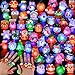 NPET 50pcs Christmas Light Up Led Rings Christmas Party Favors For Kids Class Stocking Stuffers Rings Toys Flashing Rings Glow In The Dark Christmas Toy For Boys Girls Gifts Ring Christmas Party Favor - Image 2