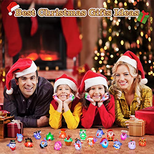 NPET 50pcs Christmas Light Up Led Rings Christmas Party Favors For Kids Class Stocking Stuffers Rings Toys Flashing Rings Glow In The Dark Christmas Toy For Boys Girls Gifts Ring Christmas Party Favor - Image 5