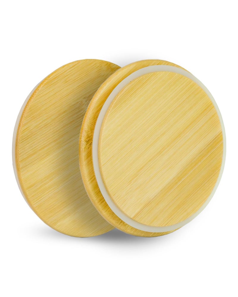 TERESRY Replacement Wooden Lids for Pyrex, Anchor Hocking Glass Containers 7200 * 2, Bamboo Lids for Pyrex 2Cup Glass Bowls, Bowl Covers with Leakproof Silicone Gasket 2 Pack - Image 1