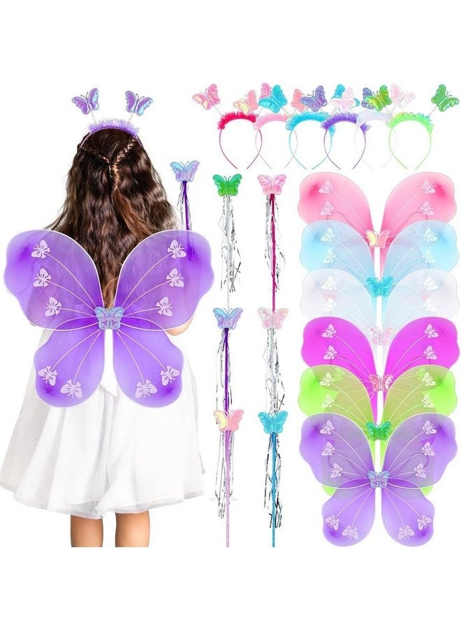 Royals Wings Fairy Prop For Kids Birthday Party Accesories,Baby Girl's Fairy Butterfly Wings Costume (Blue) - Image 4