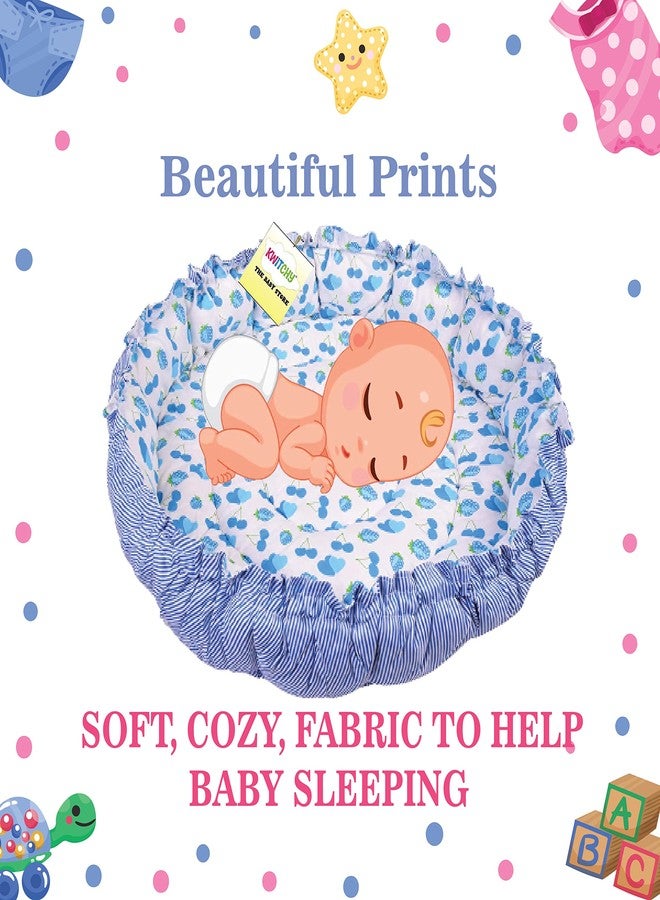 Kwitchy Baby Bed New Born Baby Reversible Bed|Bedding Set|Cotton|Infants|Products All|Gift|Essentials (0-6 Months),Blue - Image 3