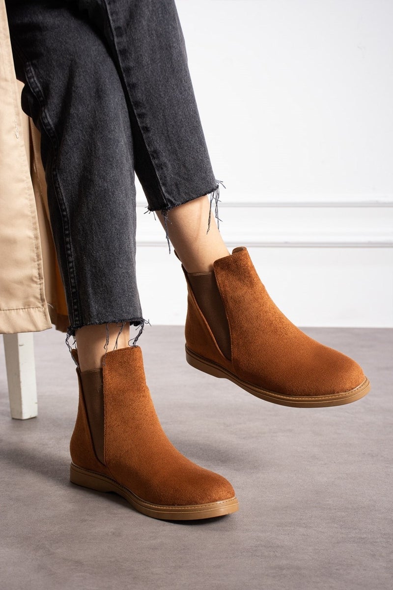 Albishoes Women Warm Lining Non-Slip Sole Suede Comfortable Elastic Easy Wear Casual Women Suede Boots  - Image 2