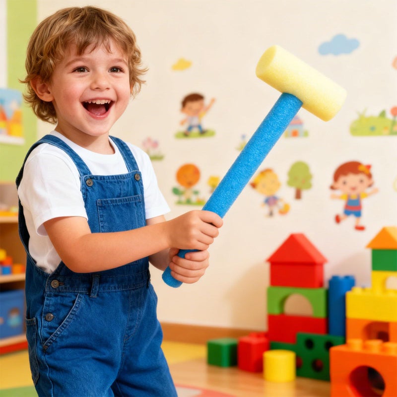 Soft Colorful Sponge Hammer For Kids Sensory Integration Training Easy Grip 13 Inch - Image 3