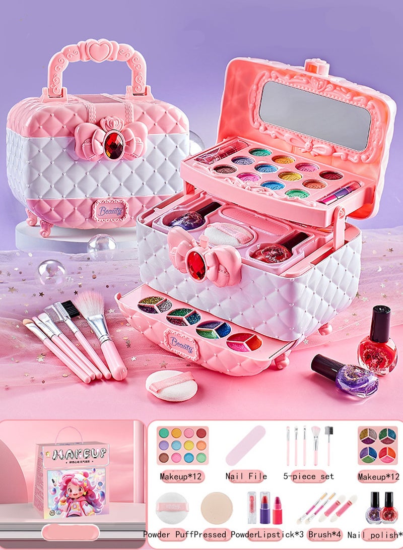 Modern Beauty Box, Girl Children'S Set, Washable Non-Toxic Children'S Makeup Toys, Dress Up Games, Holiday Gifts, Suitable For 4 Years Old And Above - Image 2
