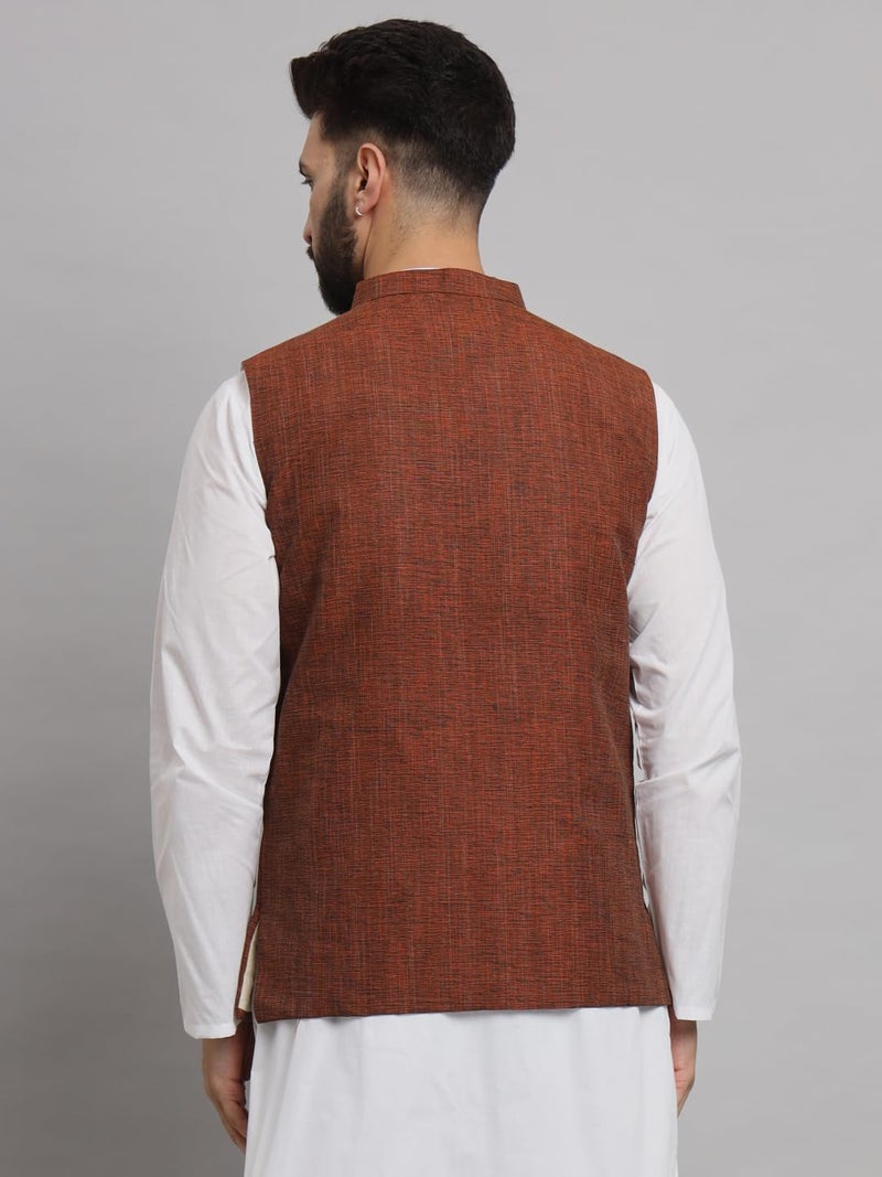 LATEST CHIKAN Men's Traditional Cotton Nehru Jacket/Waistcoat,44 - Image 4