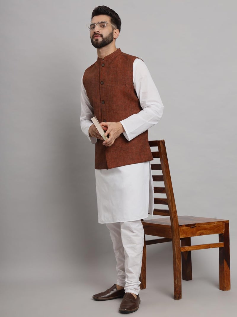 LATEST CHIKAN Men's Traditional Cotton Nehru Jacket/Waistcoat,44 - Image 2