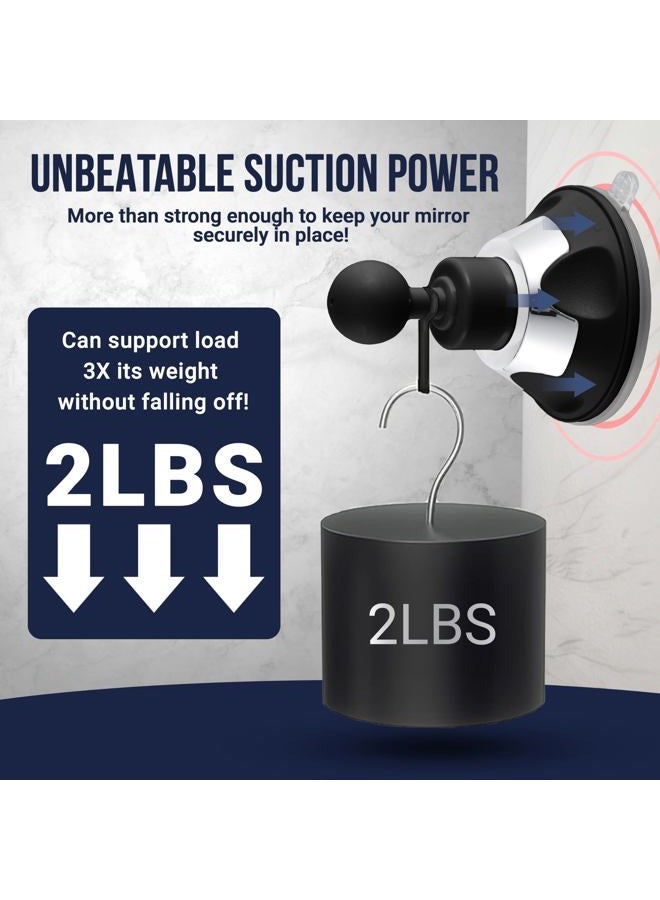 Mirrorvana Fogless Shower Mirror for Shaving, Shatterproof Anti-Fog Surface with Upgraded Suction and 360° Swivel, 1X Magnification - 6.3" x 6.3" (Black) - Image 5