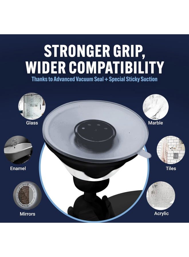 Mirrorvana Fogless Shower Mirror for Shaving, Shatterproof Anti-Fog Surface with Upgraded Suction and 360° Swivel, 1X Magnification - 6.3" x 6.3" (Black) - Image 4