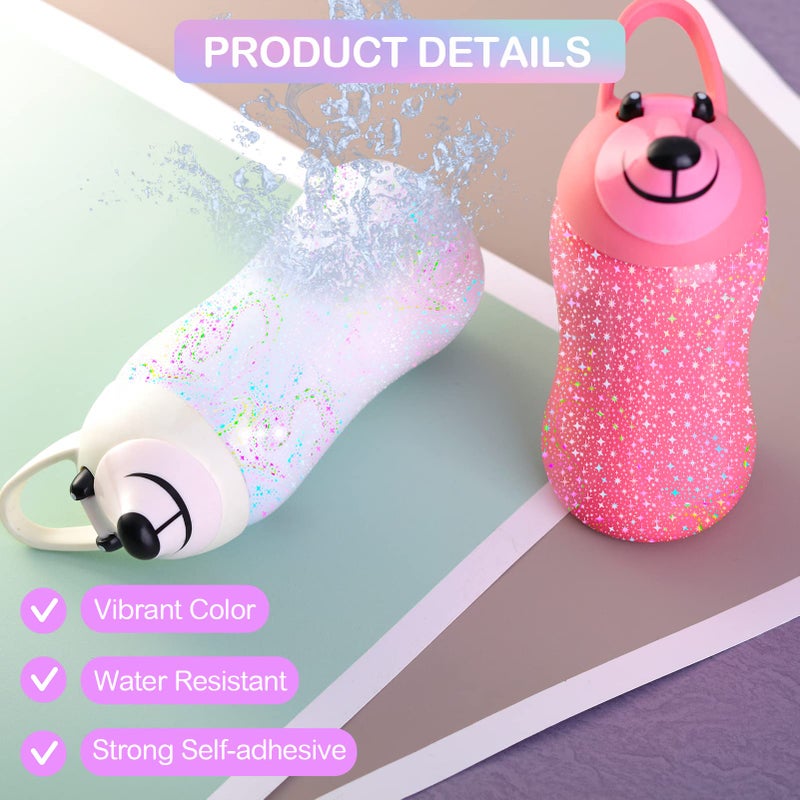 Cosrk 36 Sheets Holographic Sticker Paper Transparent Holographic Laminate Sheets Self Adhesive Glitter Film Laminating Sheets Clear Waterproof Vinyl Overlay for DIY Crafts, 8.5 x 11 inch Star Pattern - Image 4