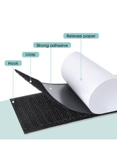 SYOSI 20 Pcs Hook and Loop Tape Strips,with Adhesive Sticky Back Fastener, Heavy Duty Double Side Mounting Tape Industrial Strength Interlocking Tape for Home School Office,2x4 inch  - Image 3