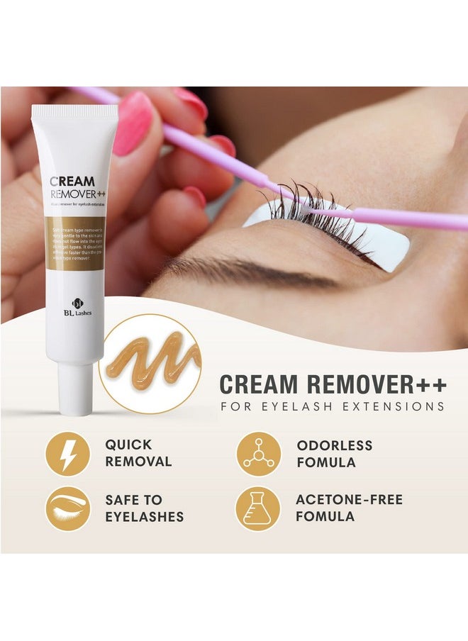 bl BL - Bl Lashes Eyelash Extension Cream Remover Double Plus Acetone Free Quick Eyelash Extension Remover Odorless Formula For Sensitive Eyes And Natural Eyelashes 30G - Image 1