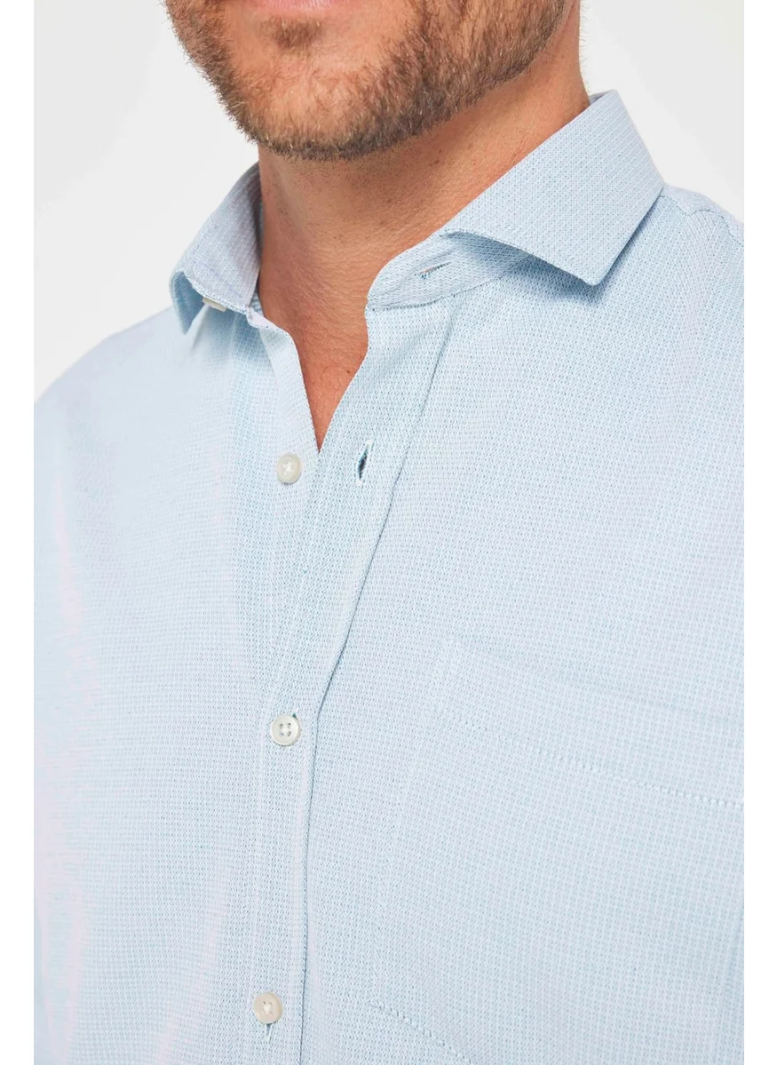 Tudors Men's Regular Fit Classic Cut Cotton Easy Iron Dobby Green Shirt