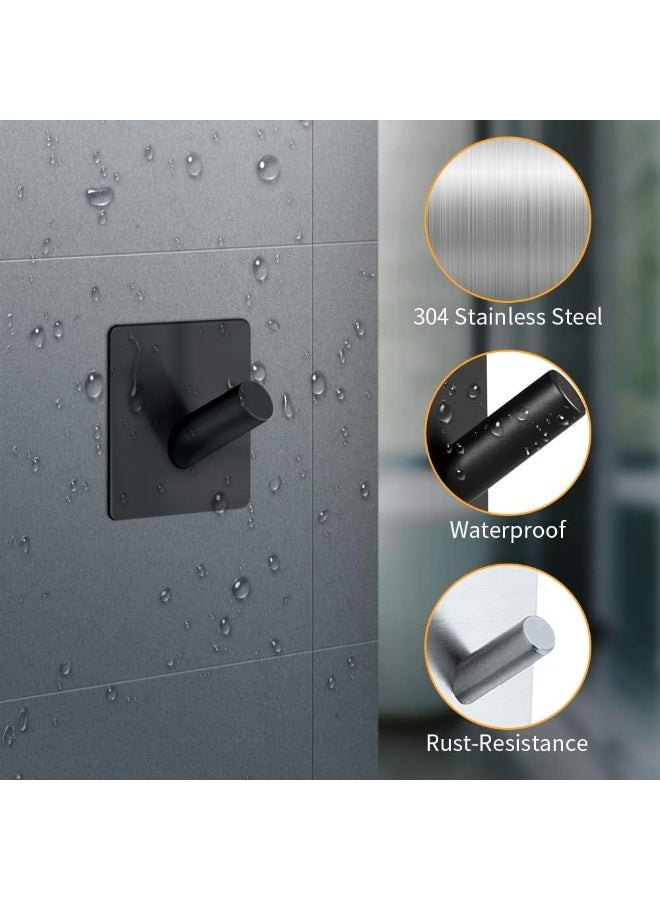 Relex Wall Hooks Heavy Duty Self Adhesive 304 Stainless Steel Traceless NO Nails-Anti-Rust Waterproof Hook for Bathroom, Kitchen, Hanging, Coat Robe, Towel, Key, Black (7 Pack) - Image 4