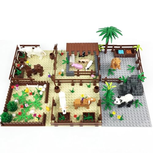 TNDCKP Barn and Farm Building Block Set B Panda Cow Pen Horse Pen Chicken Coop Compatible with Lego 853792 Accessory for Ages 612 - Image 1