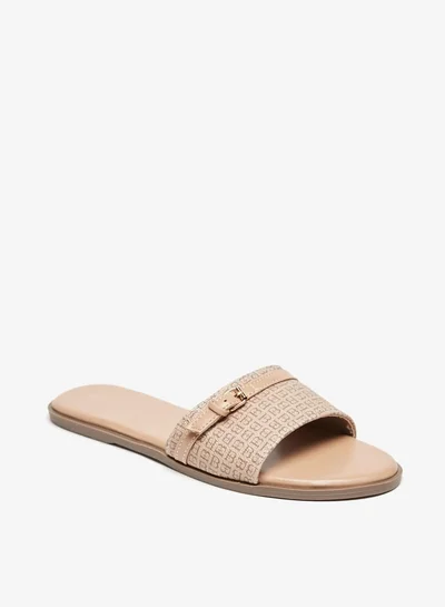 فلورا بيلا من شو إكسبرس Womens Monogram Print Slip-On Flat Sandals