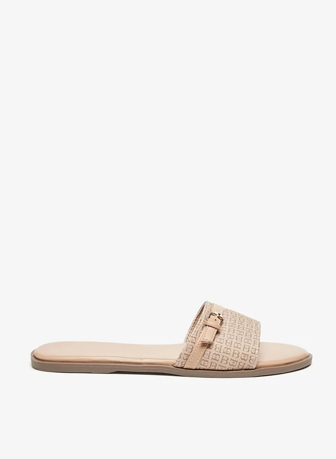 فلورا بيلا من شو إكسبرس Womens Monogram Print Slip-On Flat Sandals