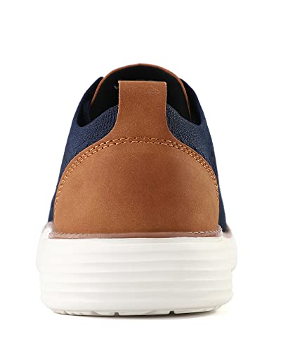 VILOCY Men's Dress Sneakers Oxfords Casual Business Shoes Lace Up Lightweight Walking Knit Mesh Fashion Sneakers Navy,EU43 - Image 5