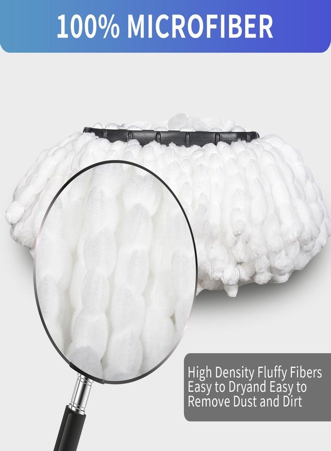 Hibaby Mop Replace Heads Mop Handle Base Replacement Compatible with O Cedar EasyWring 1-Tank Spin Mops System, 2 Microfiber Mops Head Refills, 4-Section Handle 30-58in and 1 Cover Set(No Bucket) - Image 3